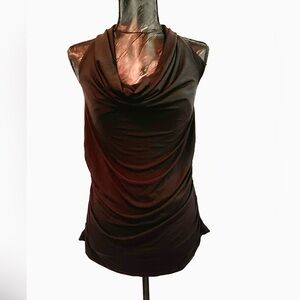 Black Satin Sleeveless Top